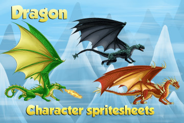 2D Game Dragon Character Sprites