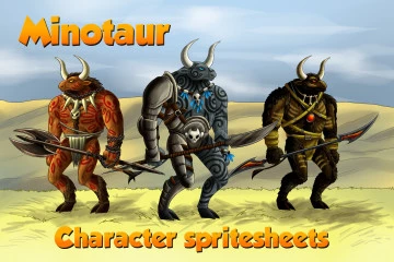 2D Game Minotaur Character Sprites