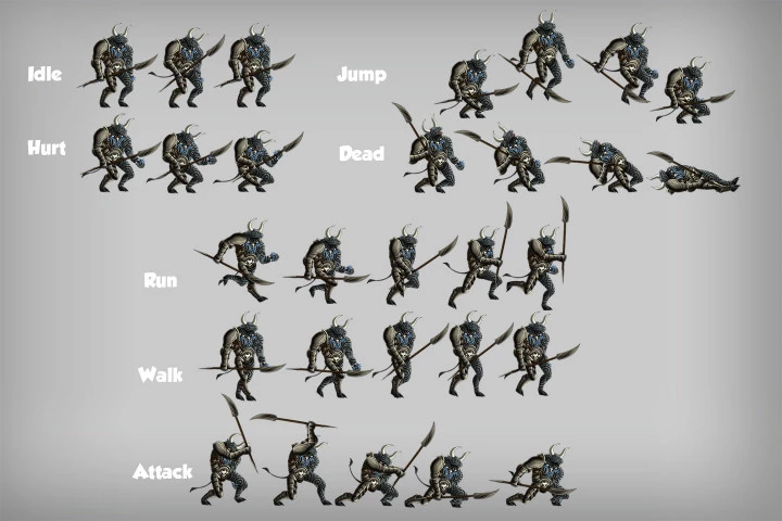 2D Game Minotaur Character Sprites