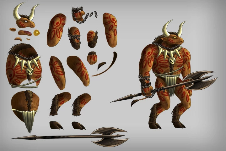 2D Game Minotaur Character Sprites