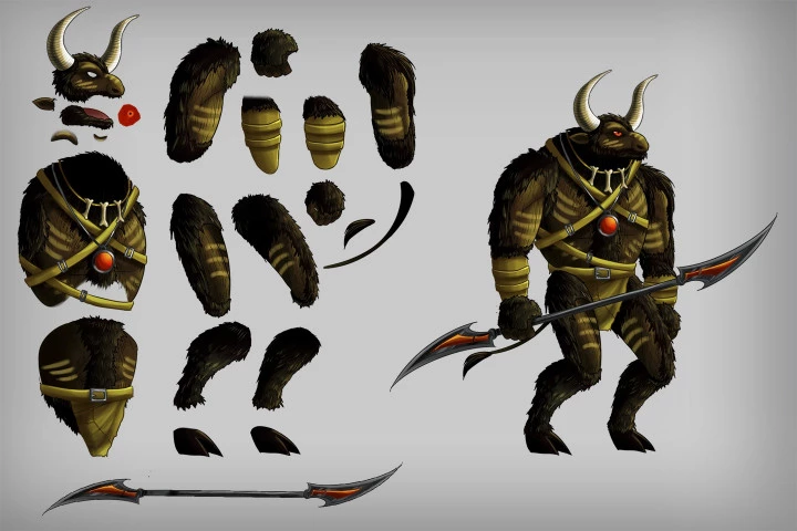 2D Game Minotaur Character Sprites