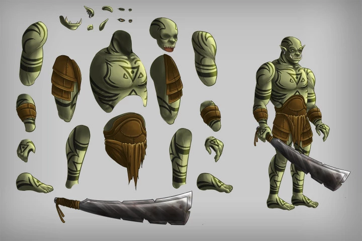 2D Game Orc Character Sprites