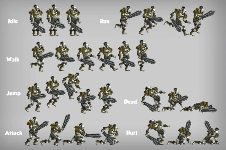 2D Game Orc Character Sprites