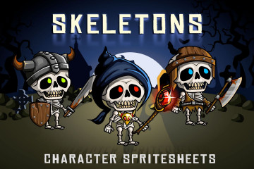 2D Fantasy Skeletons Character Sprite