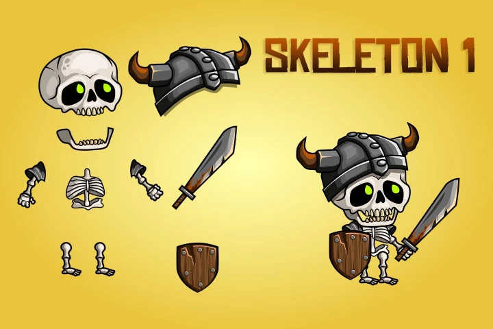 2D Fantasy Skeletons Character Sprite
