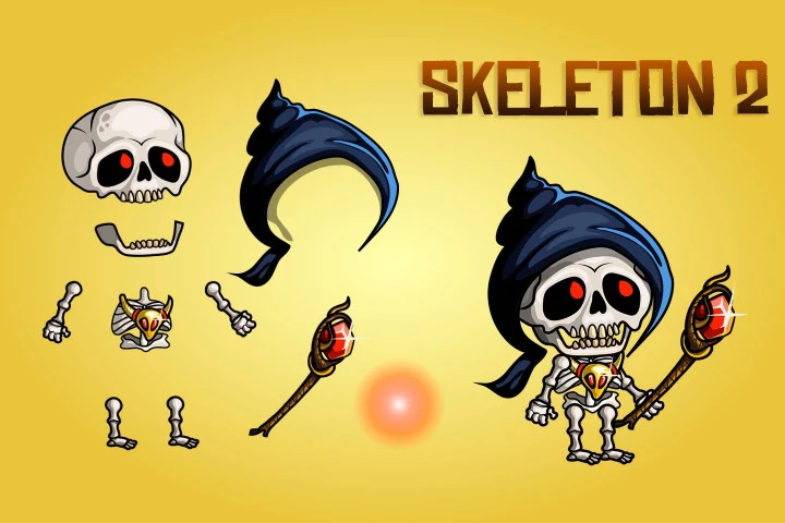 2D Fantasy Skeletons Character Sprite