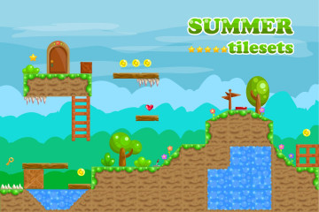 Platformer Summer Game TileSet