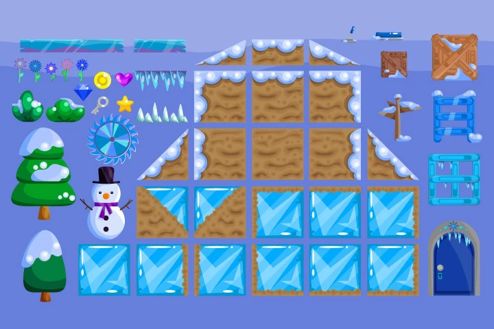 Platformer Winter Game TileSet