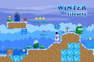 Platformer Winter Game TileSet