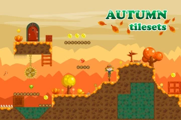 Platformer Autumn Game Free TileSet