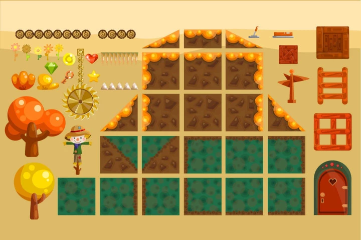 Platformer Autumn Game Free TileSet