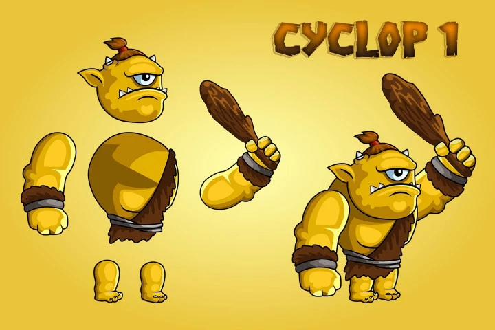 2D Fantasy Cyclops Character Sprite