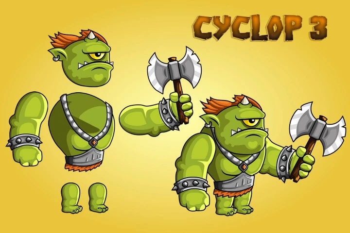 2D Fantasy Cyclops Character Sprite