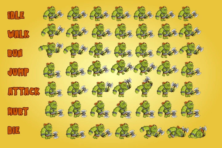 2D Fantasy Cyclops Character Sprite