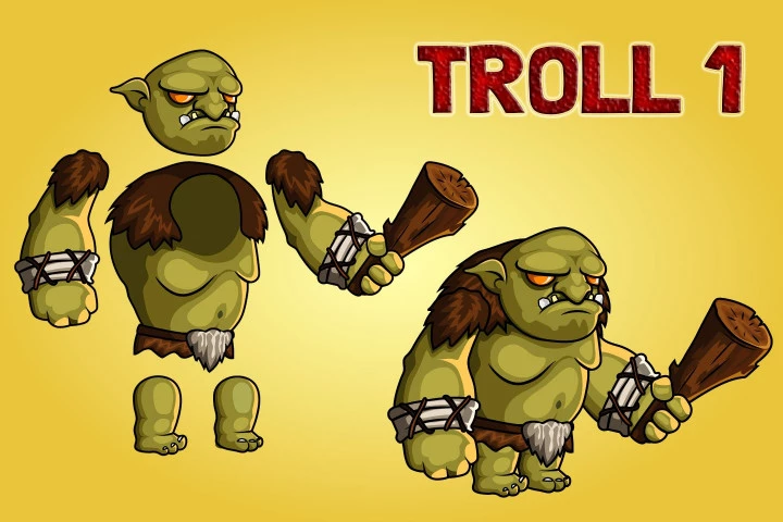 2D Fantasy Trolls Free Character Sprite