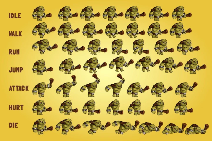 2D Fantasy Trolls Free Character Sprite