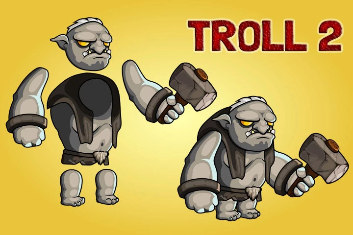 2D Fantasy Trolls Free Character Sprite