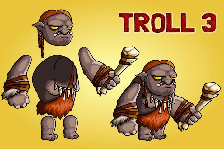 2D Fantasy Trolls Free Character Sprite