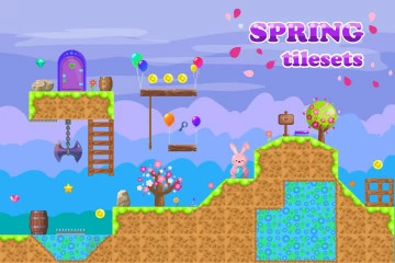 Platformer Spring Game TileSet