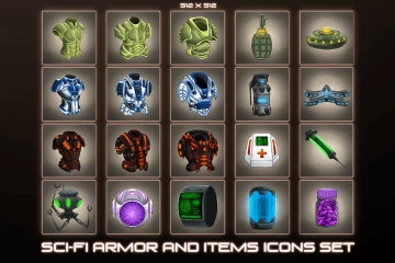 Sci-Fi Item and Armor Icons