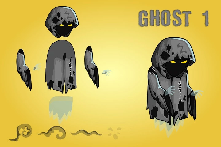2D Fantasy Ghosts Character Sprite