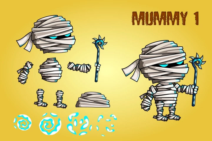 2D Fantasy Mummies Character Sprite