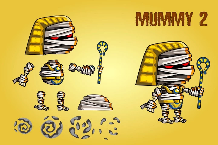 2D Fantasy Mummies Character Sprite