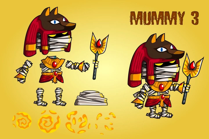 2D Fantasy Mummies Character Sprite