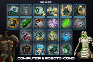 Sci-Fi Robots and Computers Icons