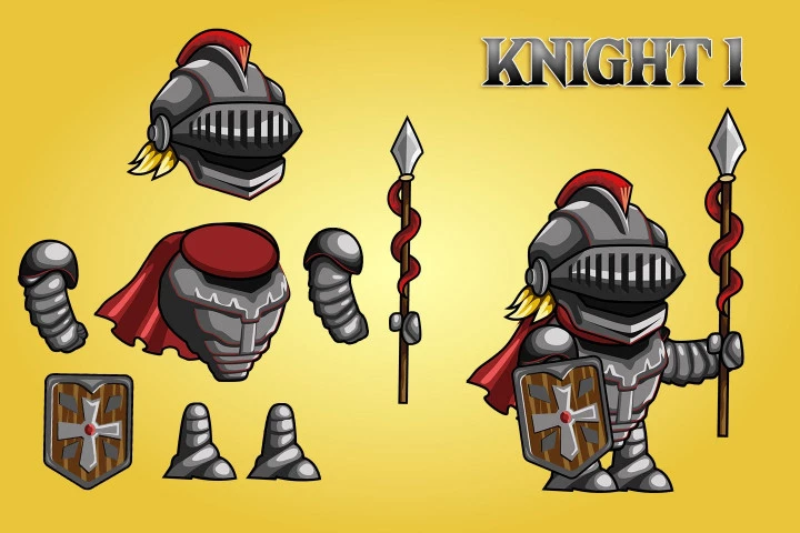 2D Fantasy Knight Free Character Sprite