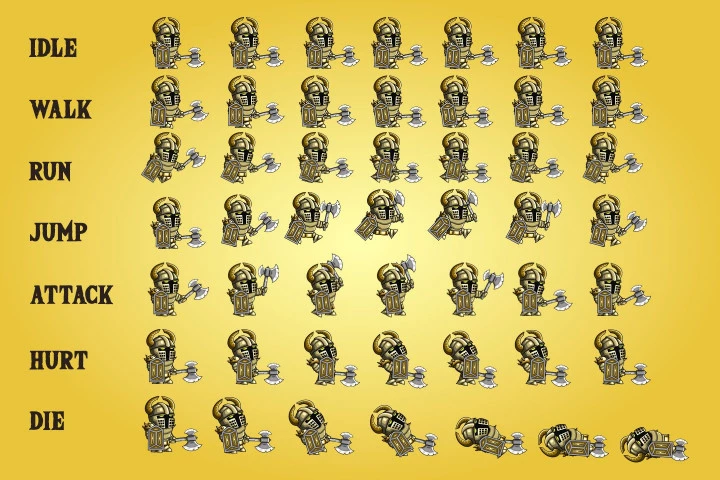 2D Fantasy Knight Free Character Sprite