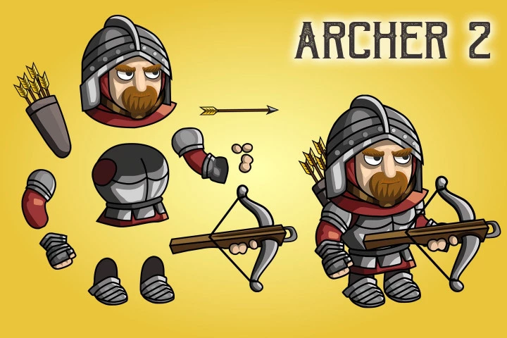 2D Fantasy Archer Character Sprite