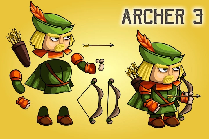 2D Fantasy Archer Character Sprite