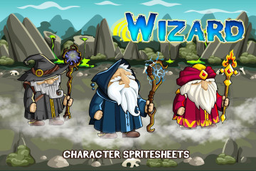 2D Fantasy Wizards Character Sprite