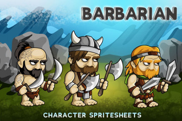 2D Fantasy Barbarian Character Sprite