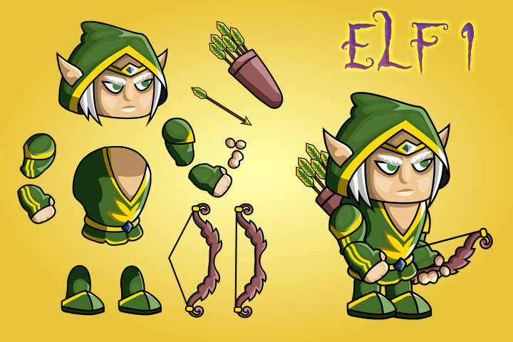 2D Fantasy Elf Free Character Sprite 