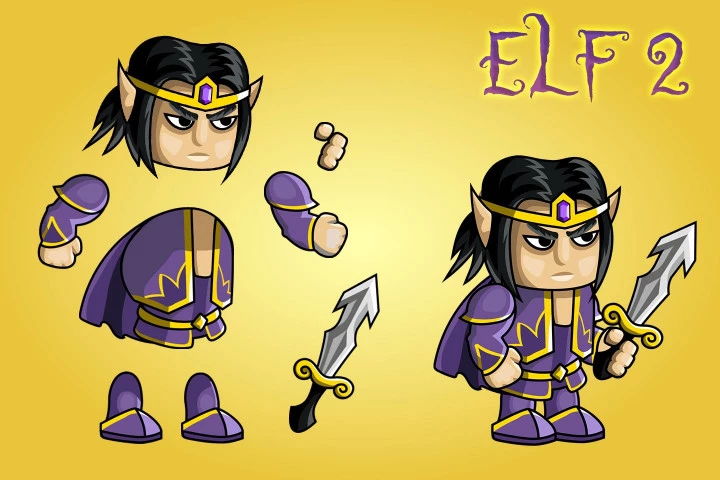2D Fantasy Elf Free Character Sprite