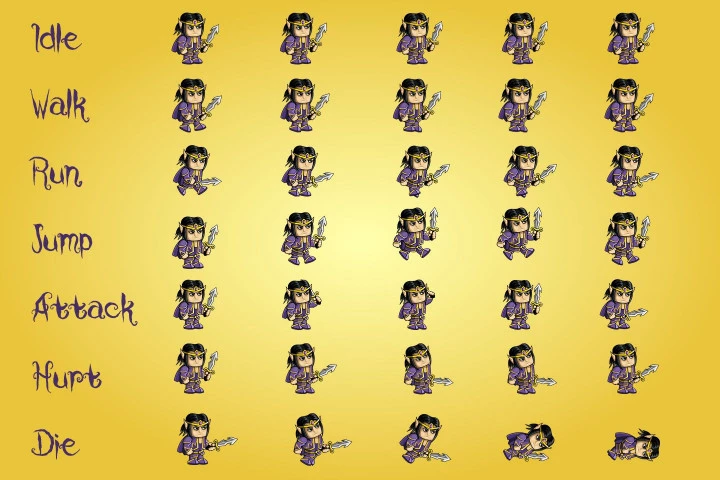 2D Fantasy Elf Free Character Sprite