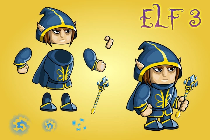 2D Fantasy Elf Free Character Sprite