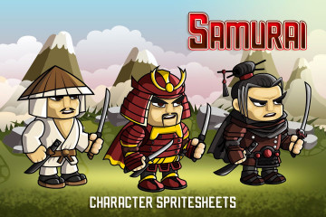 2D Fantasy Samurai Character Sprite