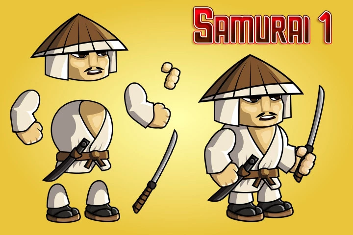 2D Fantasy Samurai Character Sprite