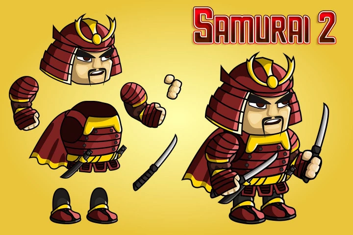 2D Fantasy Samurai Character Sprite