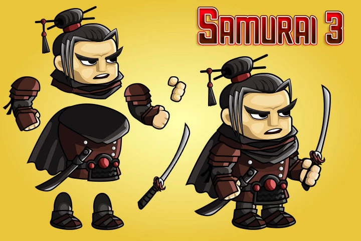 2D Fantasy Samurai Character Sprite