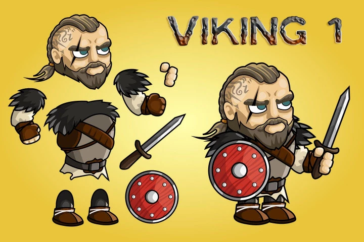 2D Fantasy Viking Character Sprite
