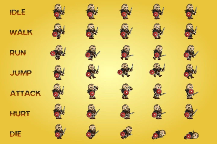 2D Fantasy Viking Character Sprite
