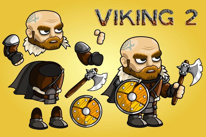 2D Fantasy Viking Character Sprite