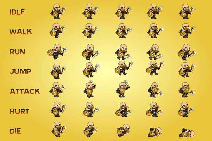 2D Fantasy Viking Character Sprite