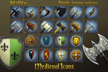 Medieval Icons: Shields, Hammers and Axes