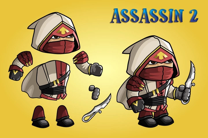 2D Fantasy Asassin Character Sprite