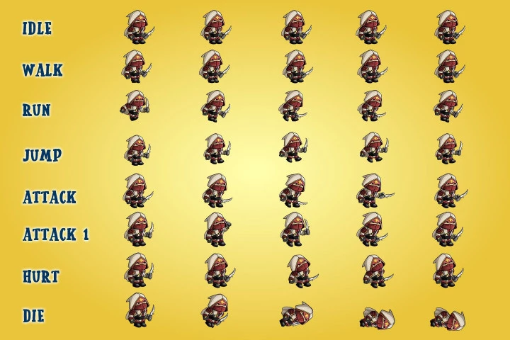 2D Fantasy Asassin Character Sprite